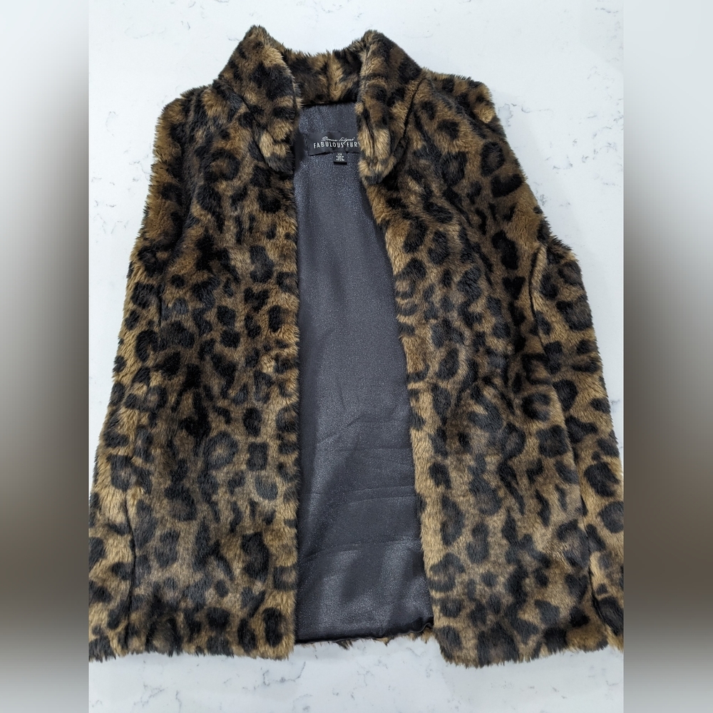 Donna Solyers Fabulous Furs Leopard Faux Fur Vest Excellent Condition! Size XS